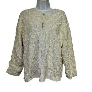 vintage royal cruise line sequins lambswool cardigan XL (48)